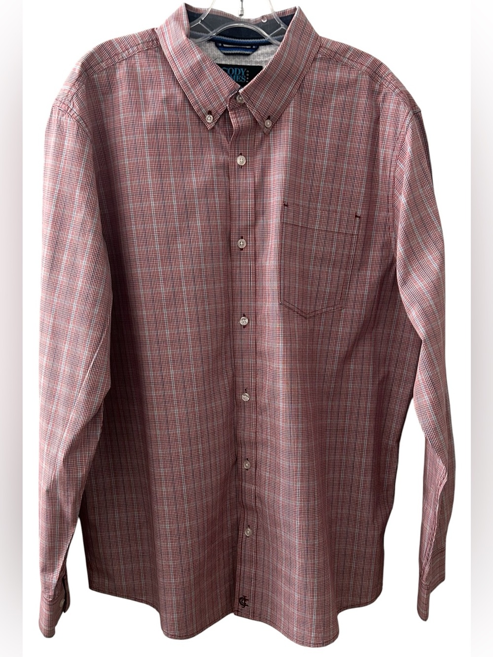 Cody James Red/Blue Striped Long Sleeve Button Front Shirt Men's Medium